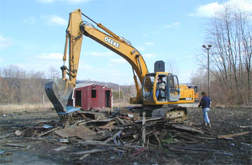 miniature golf course being demolished