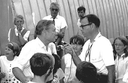 1970 - at the Tioga County Fair, Jim Raftis interviews then Governor Nelson Rockefeller.